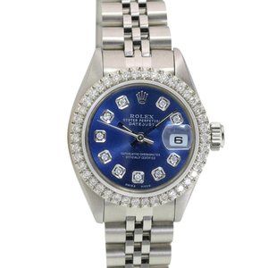ROLEX DATEJUST BLUE DIAMOND DIAL 1.15CTW DIAMOND STEEL JUBILEE WATCH 26 MM 69174